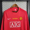 07-08 Retro Long Sleeve M-U Champions League version home Football Shirt 1:1 Thai Quality