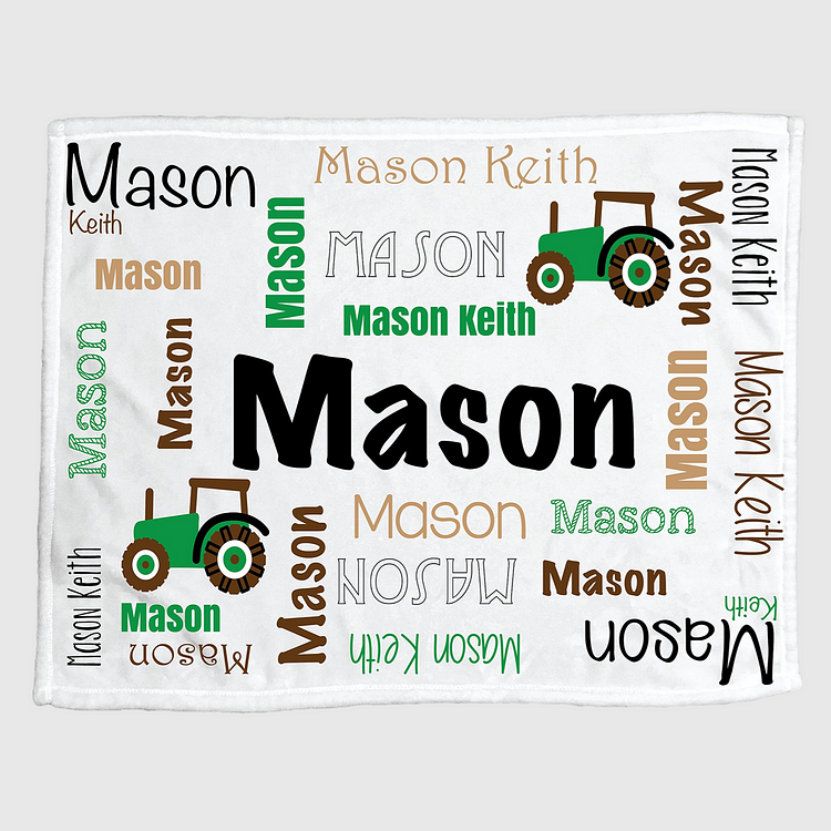 BlanketCute-Personalized Lovely Kid Truck Blanket with Your Kid's Name | 02