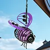 Painted Iron Bee Sculpture Metal Insect Garden Hanging Ornament