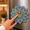 DIY Mandala Diamond Painting Refrigerator Magnet 360 Rotating Diamond Art Magnetic Refrigerator Sticker Double-Layer Rhinestone Refrigerators Stickers for Home Wall Kitchen Decoration