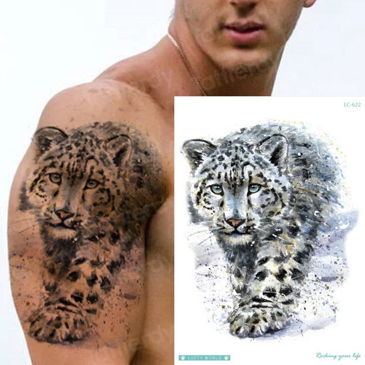 Tiger Skull Leopard dragon Waterproof Temporary Tattoo Sticker Wolf Animals Tattoos Body Art Arm Hand men Fake Tatoo Big Sexy
