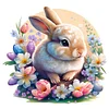 Bunny In Flowers - 18CT Stamped Cross Stitch 25*25cm/9.84*9.84in