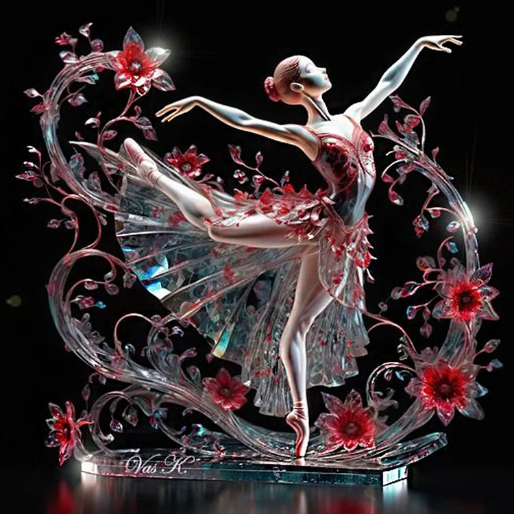 Ballet Crystal Girl 40*40CM (Canvas) Full Round Drill Diamond Painting gbfke