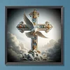 Croix-Plein diamant rond peinture-30 * 30cm