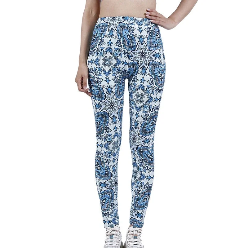 CUHAKCI Printed Leggings Women Pants XXL Workout Trousers High Waist Leggins Fitness Activewear Sport Elastic