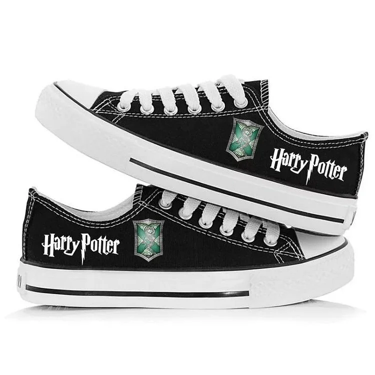 Mayoulove Harry Potter Slytherin Cosplay Shoes Canvas Sneakers For Kids-Mayoulove