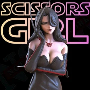 Pornhint Scissors Girl + NSFW Figure STL Model 3D Printing Nsfw Figure 3D Printable Naked Nude Scissors Girl Figure Model for 3D Printing NSFW