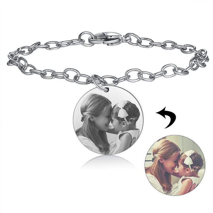 Pulsera con foto personalizada en acero inoxidable