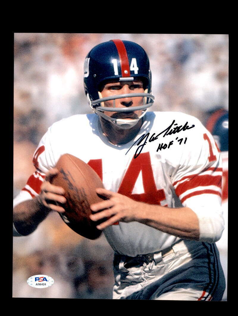 Ya Tittle PSA DNA Coa Signed HOF 71 8x10 Autograph Photo Poster painting