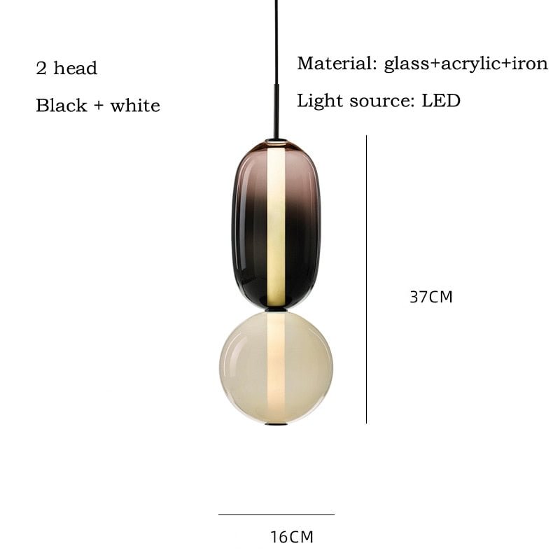 Nordic Glass LED Pendant Lights Bedside Cafe Ceiling Chandelier Kitchen Decoration Hanging Lamp Dining Room Home Indoor Lighting