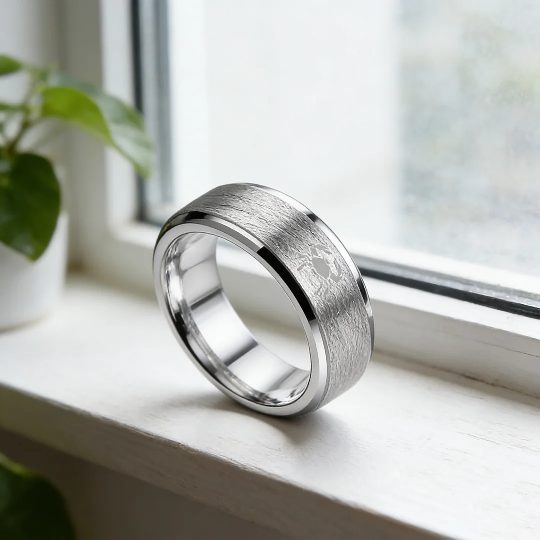 Sliver Cancer Couples Dome Tungsten Carbide Rings Open Steps Tungsten Wedding Bands 4MM 6MM 8MM Width