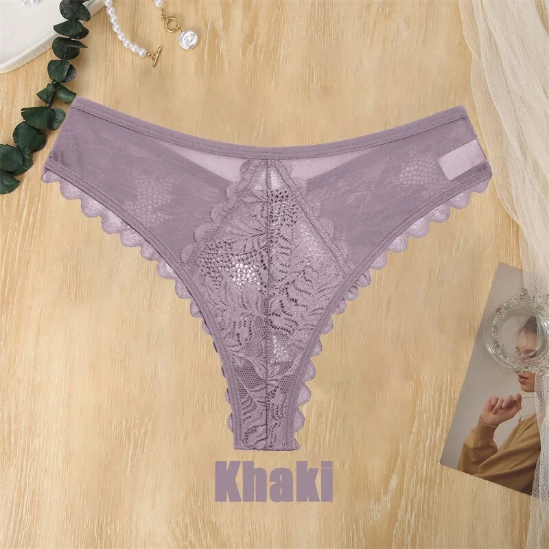 Billionm Sexy Panties for Women Lace Underwear Pespective Thong G-String Female V-Waist Underpant Breathable Soft Intimates Lingerie