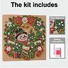 Wreath Snowman DIY Special Shaped Drill Diamond Painting Kit Framed 20x20cm