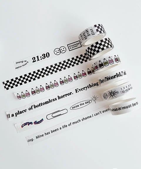 6 Rolls Simple Life Washi Tape Set-Himinee.com