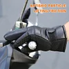 USB Hand Warmers Waterproof Leather Heating Gloves PU for Fishing Riding Cycling