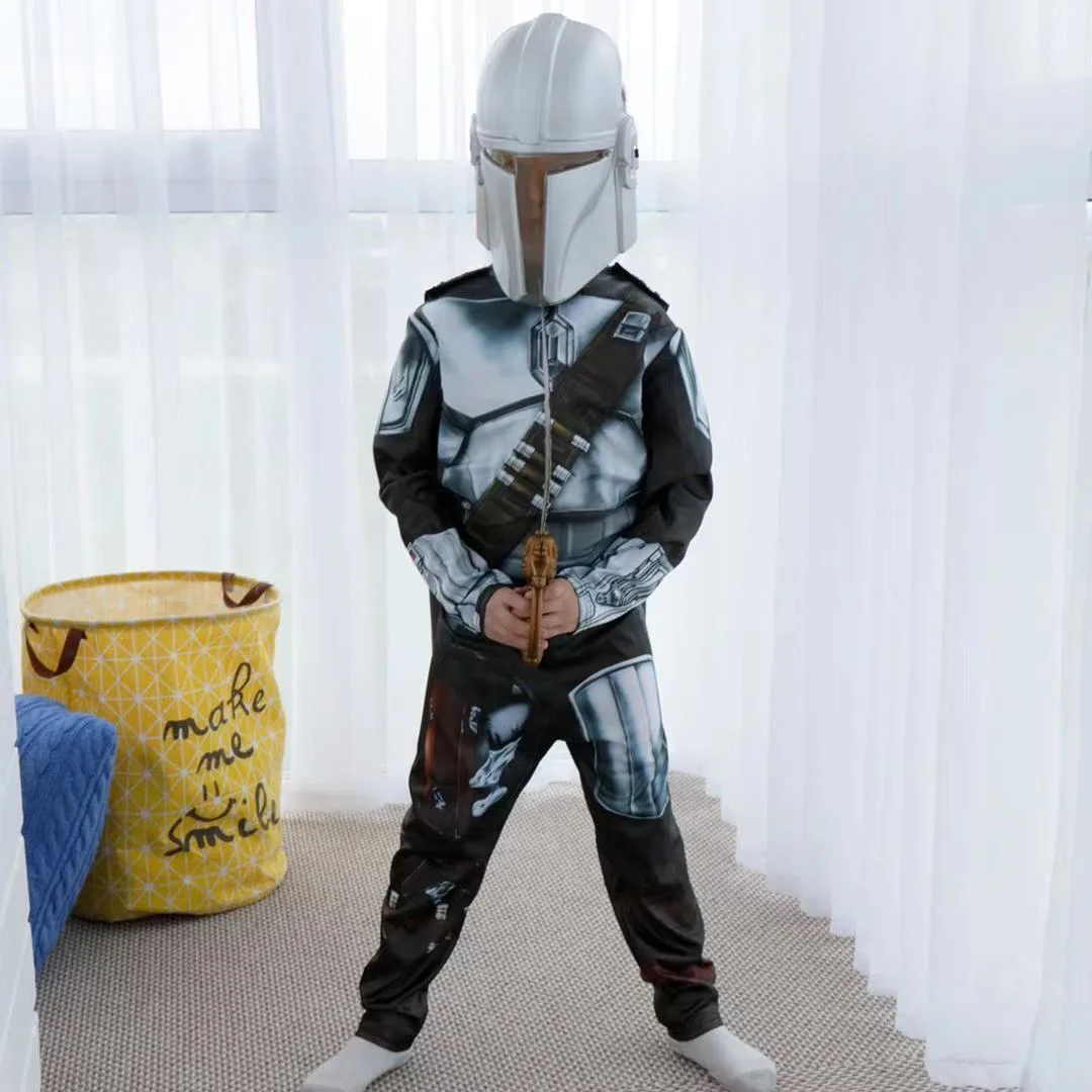The Mandalorian Costume Kids Jumpsuits Halloween Outfit-elleschic