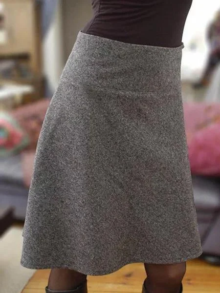 SOLID COLOR CASUAL SKIRT