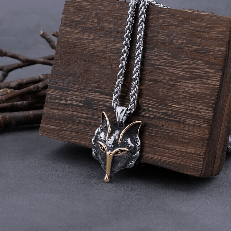 Coutureaura Wolf Head Titanium Steel Necklace