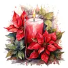 (Multi-Style)Christmas Flowers Candles-Full Round Diamond Painting 30*30CM