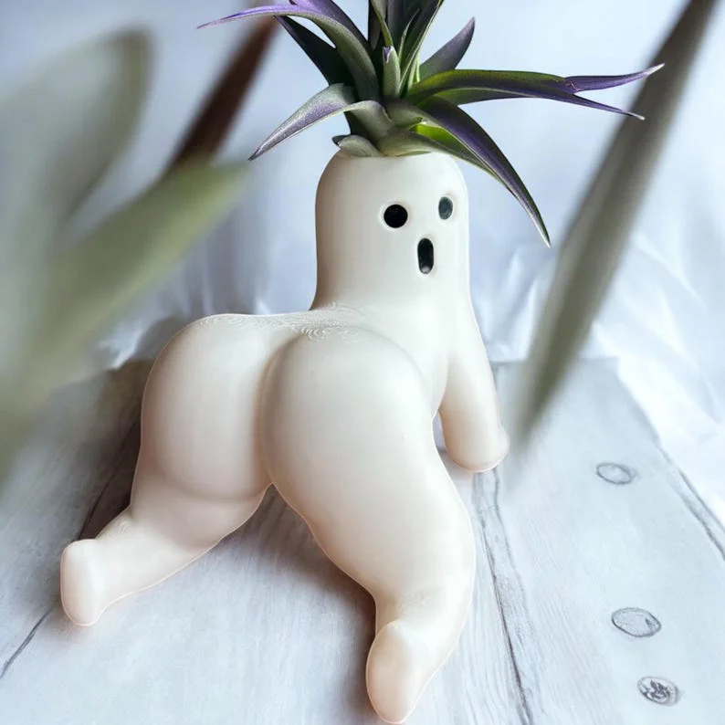 Cute Ghost Butt Planter Decor