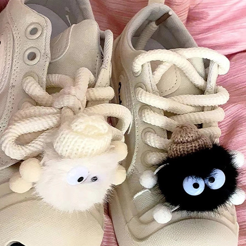 Shoelace Doll Plush DIY Accessories Briquette Shoe Flower Shoe Strap Buckle Decoration Little Doll Black Briquette Elf Shoe Buckle