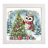 5D DIY Partial Special Shaped Drill Diamond Painting Xmas Owl With Frame Kit 19.2x19.2cm