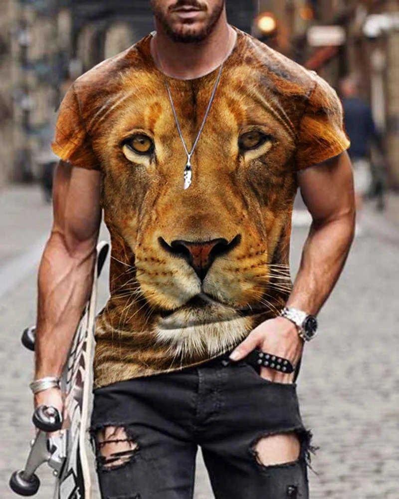 Men Print Casual T-shirts-33