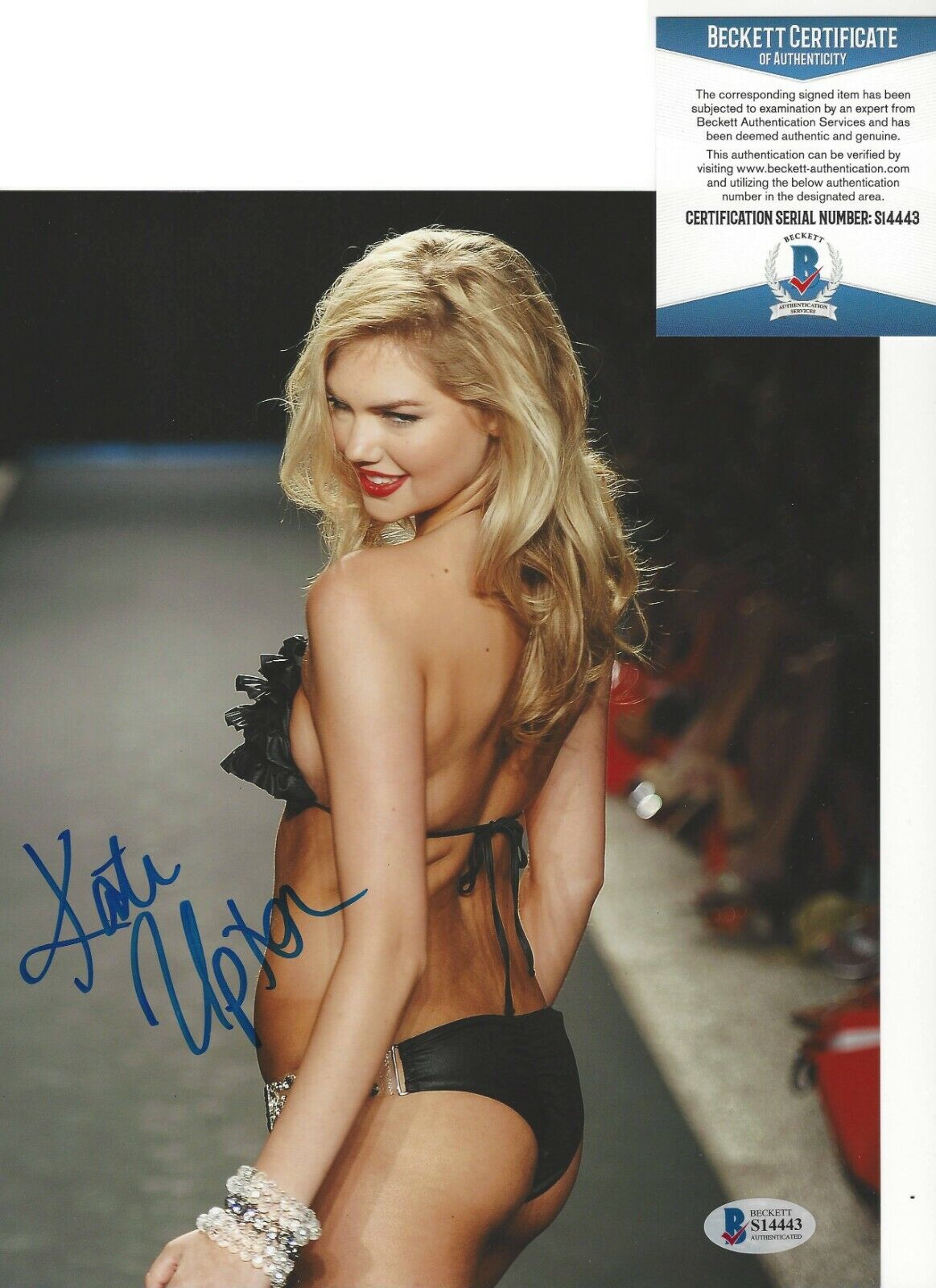 SEXY MODEL KATE UPTON SIGNED 8x10 Photo Poster painting BECKETT COA SI SWIMSUIT EDITION COVER C