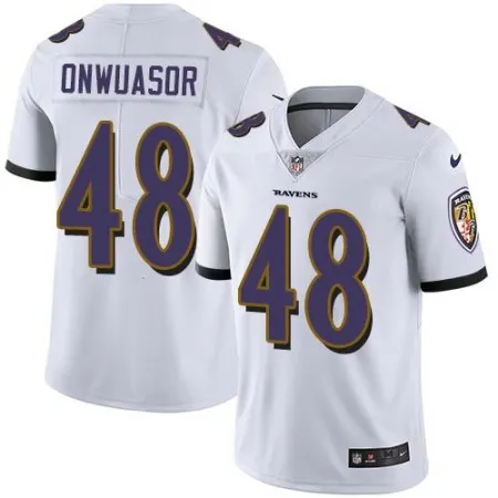 Men's Baltimore Ravens #48 Patrick Onwuasor White Vapor Untouchable Limited NFL Jersey