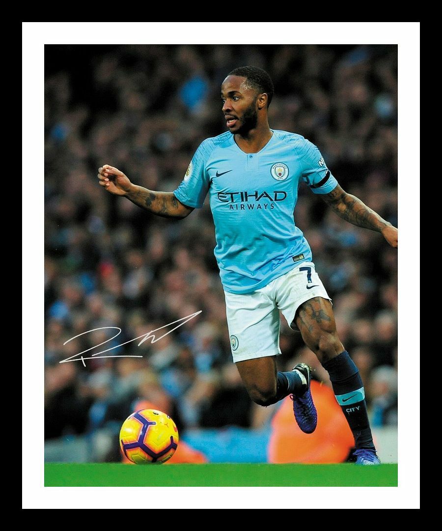 Raheem Sterling - Manchester City Autograph Signed & Framed Photo Poster painting 2