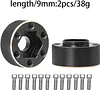 AMK 4pcs Brass Wheel Weights 9mm Wheel Hex Hub Widen Adapter for 1/10 RC Crawler 1.9in/2.2in Wheels Rim Axial SCX10 TRX4 Counterweight