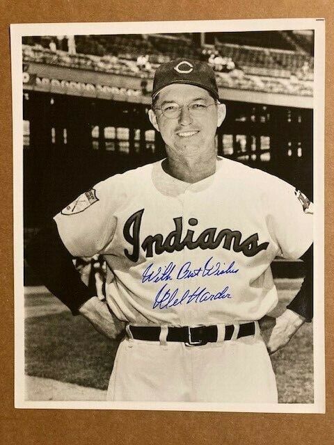 Mel Harder Indians Boldly Signed 8x10 Photo Poster painting JSA Auction Letter