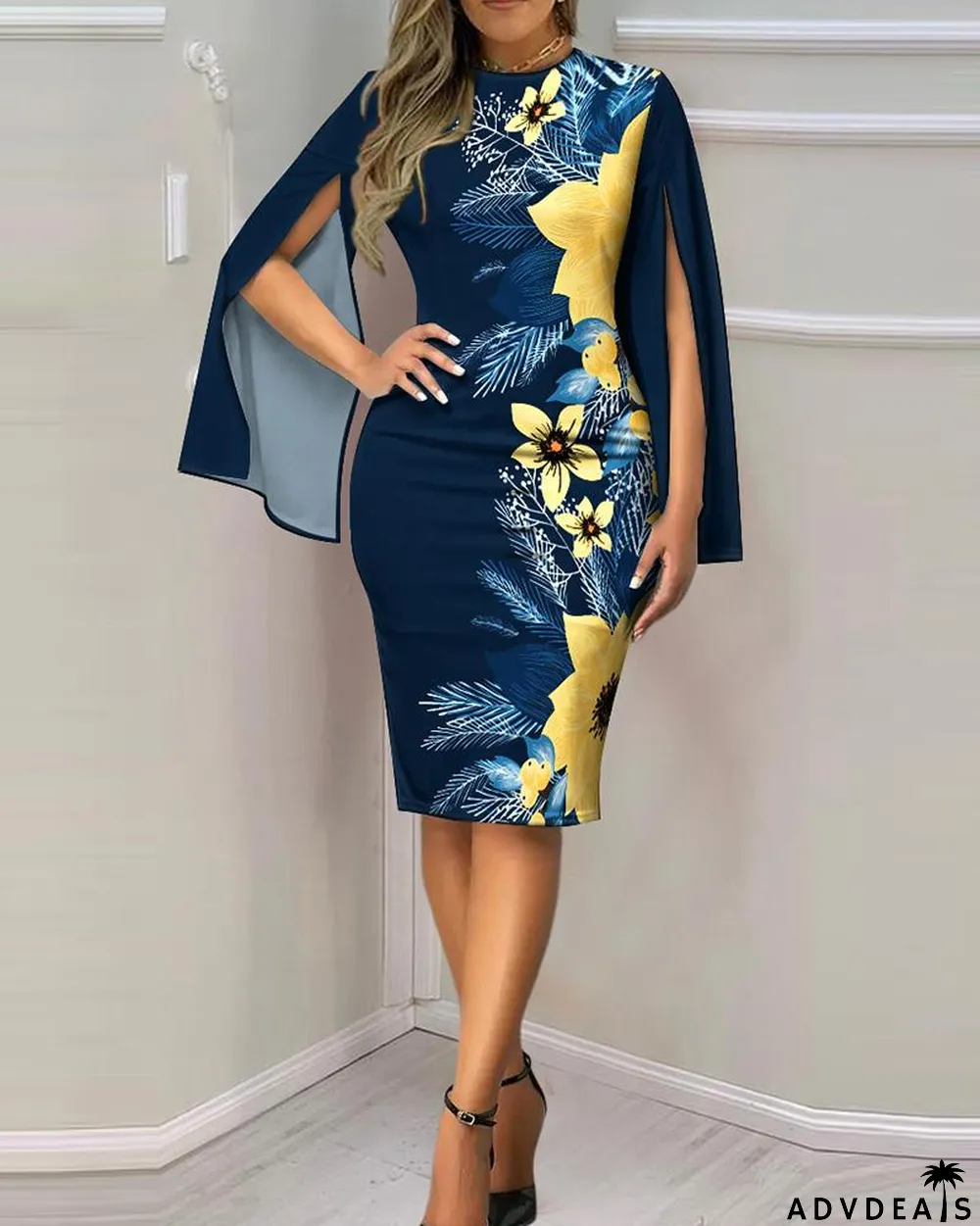 Women Printed Sleeve Dress