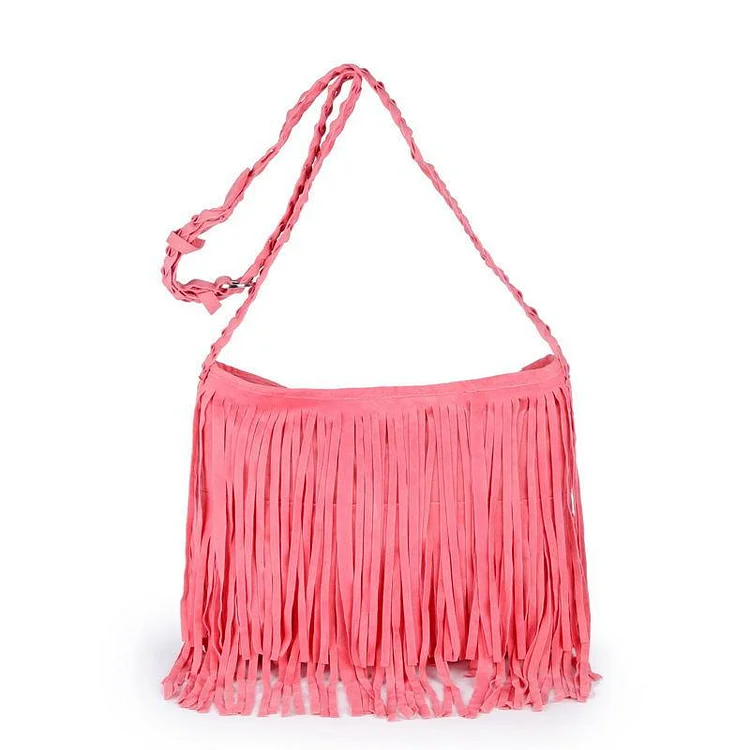 Matte Vintage Cowhide Tassel Bag