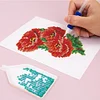 12pcs Flower DIY Mini Round Diamond Painting Set Decor No Frame 15x18cm
