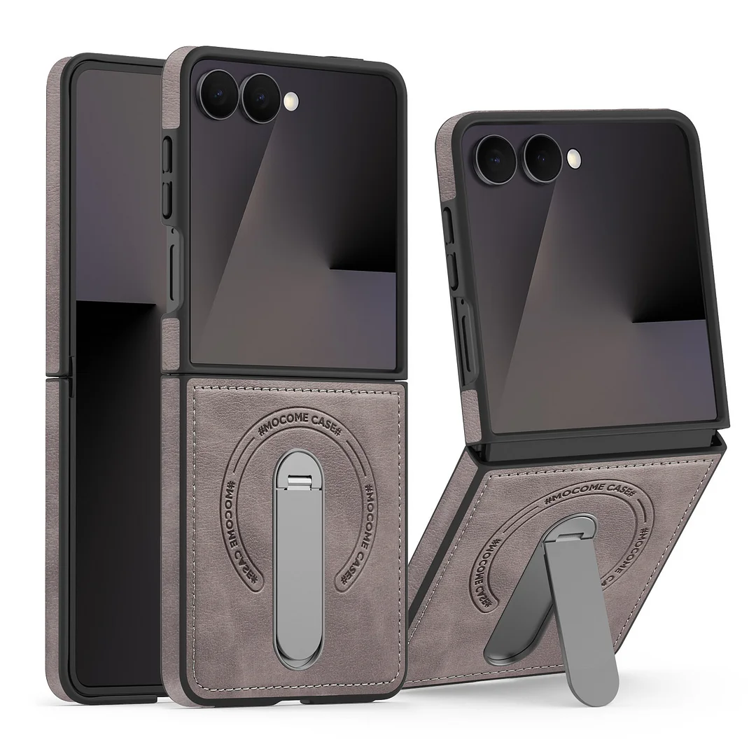 360 Rotae Kickstand Leather Case for Samsung Galaxy Z Fold 7 6 5 4 3 5G Magnetic Heavy Duty Cover, Military Shockproof Cases 