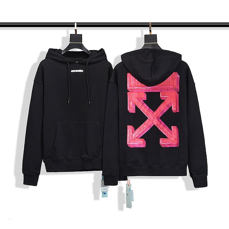 off White Hoodie Red Arrow Men's and Women's Hooded Sweater