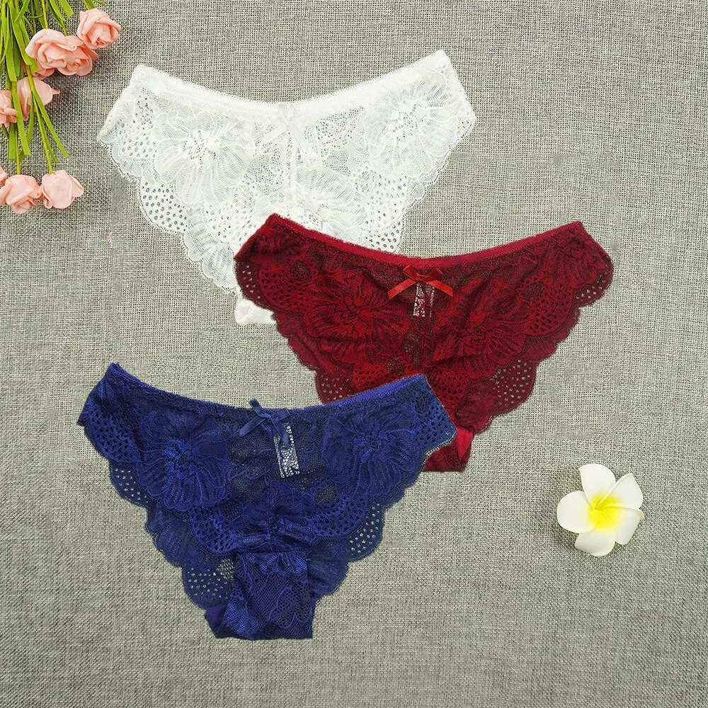 Billionm Panties Women Tangas Full Lace Sexy Underwear Transparent Thongs Hollow Out Underpants Wholesale Stringi Femme Pants