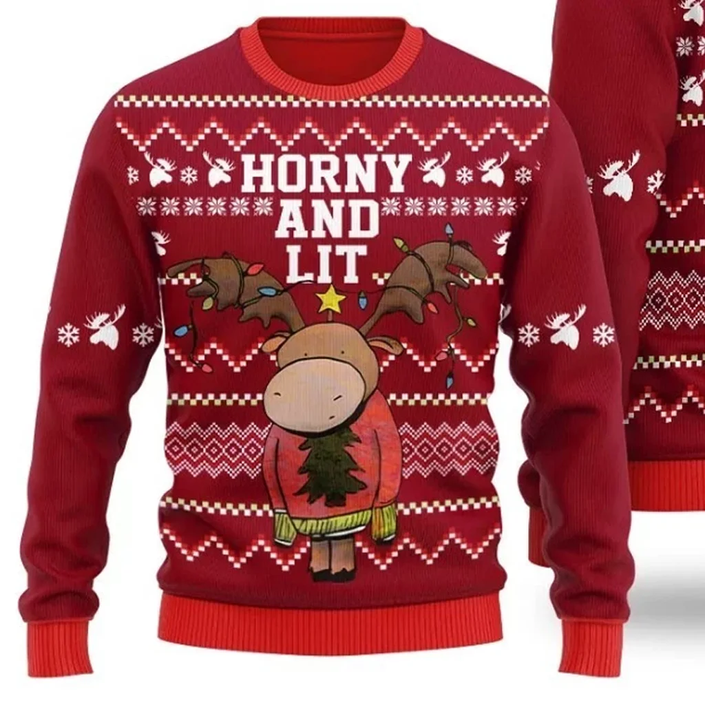 Horny And Lit Christmas Sweater