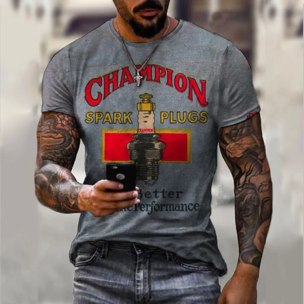 Vintage Style Short Sleeve Summer Short Sleeve Men's T-Shirts-VESSFUL