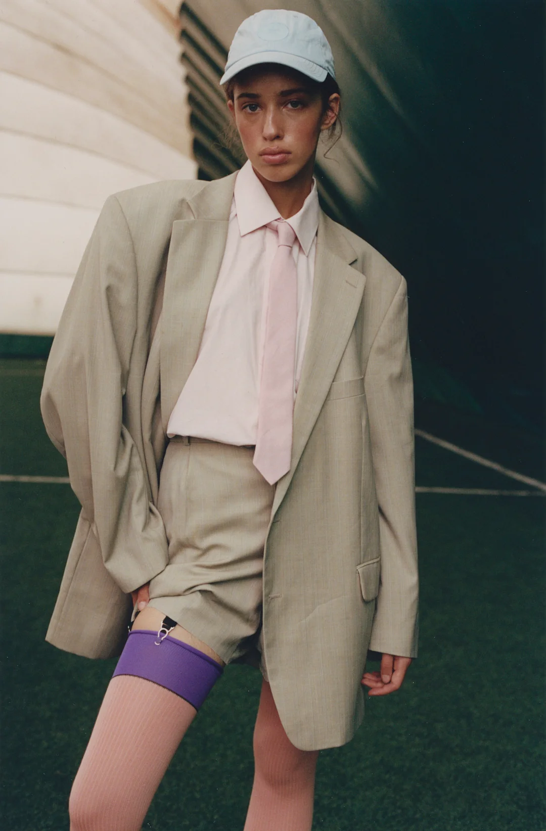 Rib Coral Acid stockings