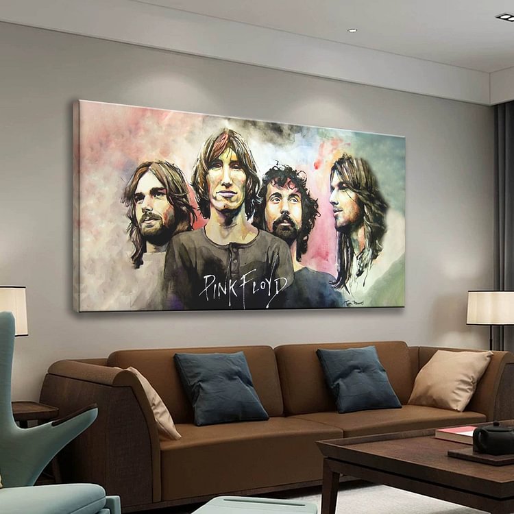 Pink Floyd Comic Style Painting Canvas Wall Art