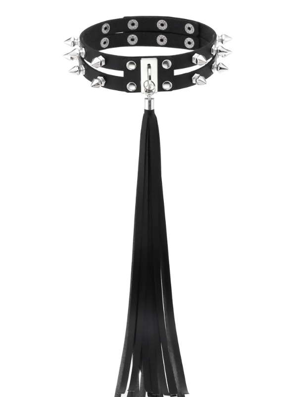 Punk Fringed Rivets Choker