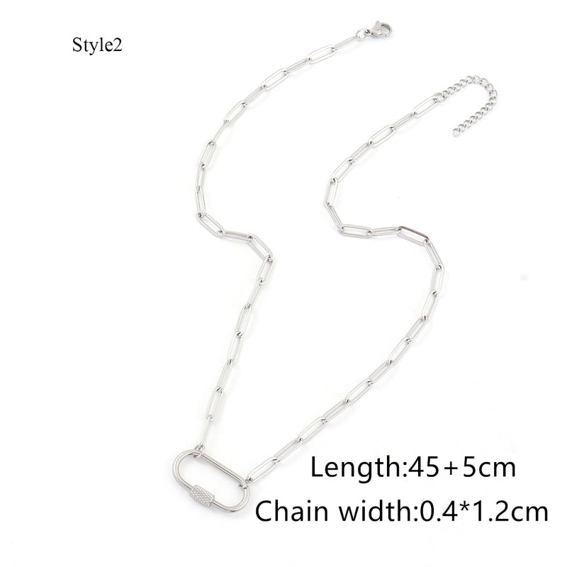Elegant Minimalist Classic Style Oval 201 Stainless Steel 304 Stainless Steel Necklace