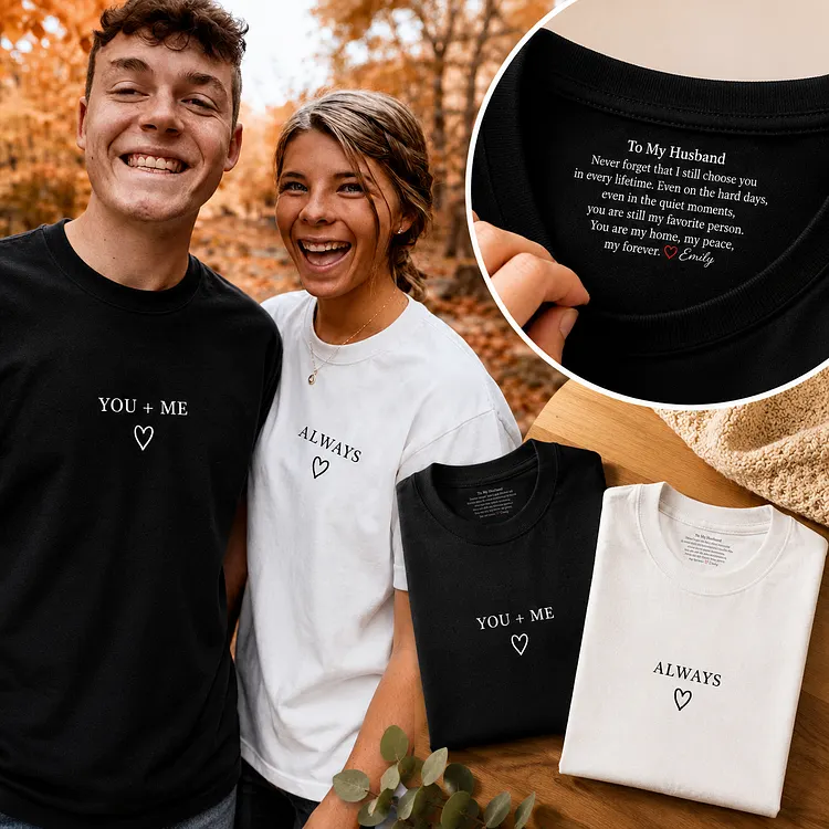 Personalized Hidden Message Couple Shirt, Hoodie & Sweatshirt &ndash; Custom Name Unisex Matching Gift for Couples