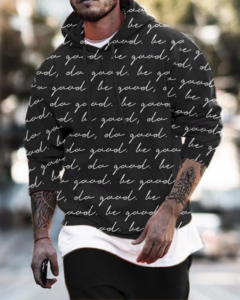 men's casual letter printing Hoodies