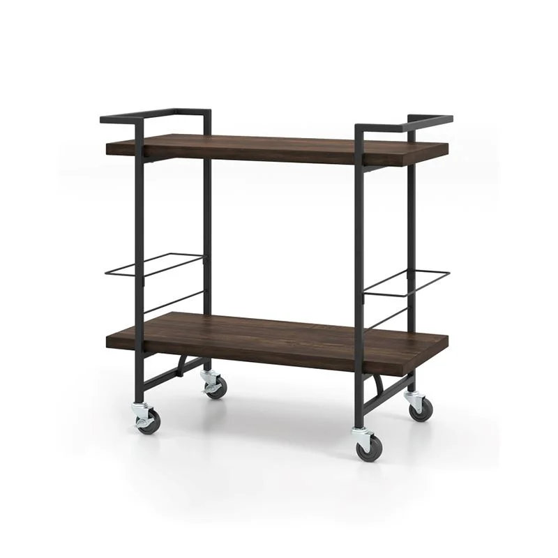 Household Bar Cart with Lockable Wheels