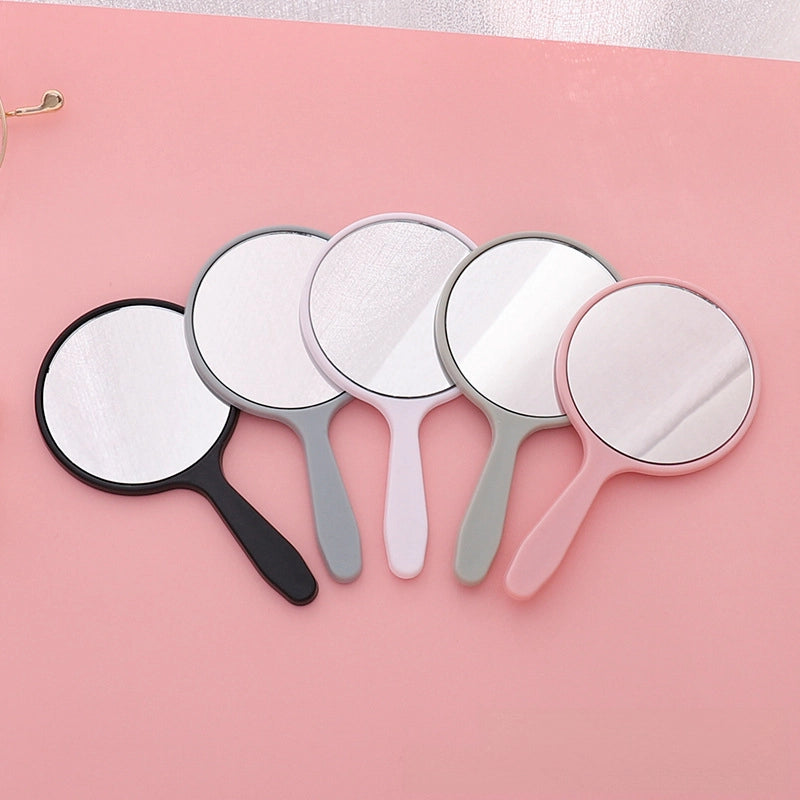 Round Mirror Mini Portable Mirror Handheld Makeup Mirror Cute Portable Handle Mirror Printable LOGO Plastic Small Mirror