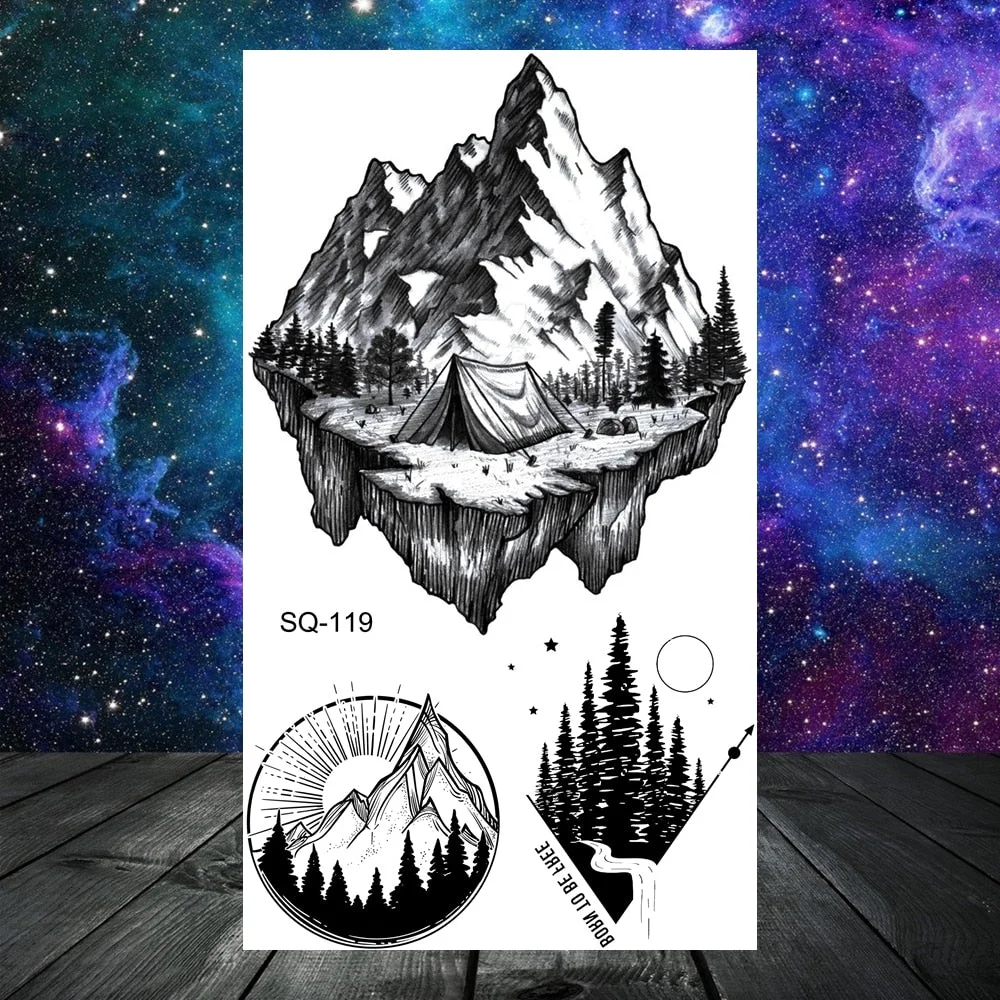 3D Universe Planet Temporary Tattoos For Women Adult Kids Girl Lotus Moon Outer Space Fake Tattoo Neck Arm Hands Small Tatoos