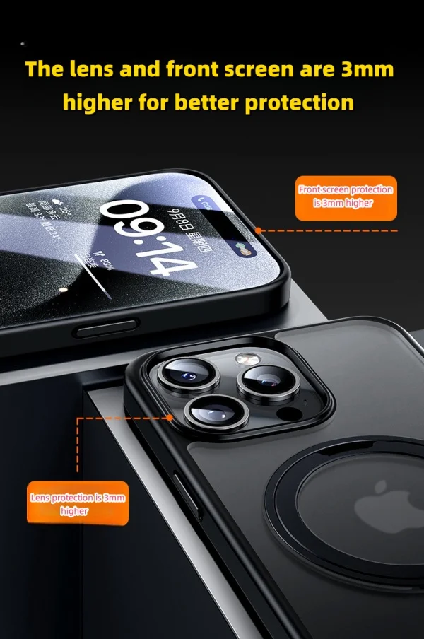 Apple 16 Mobile Phone Case Rotating Bracket 360 Degree Frosted Skin Feel